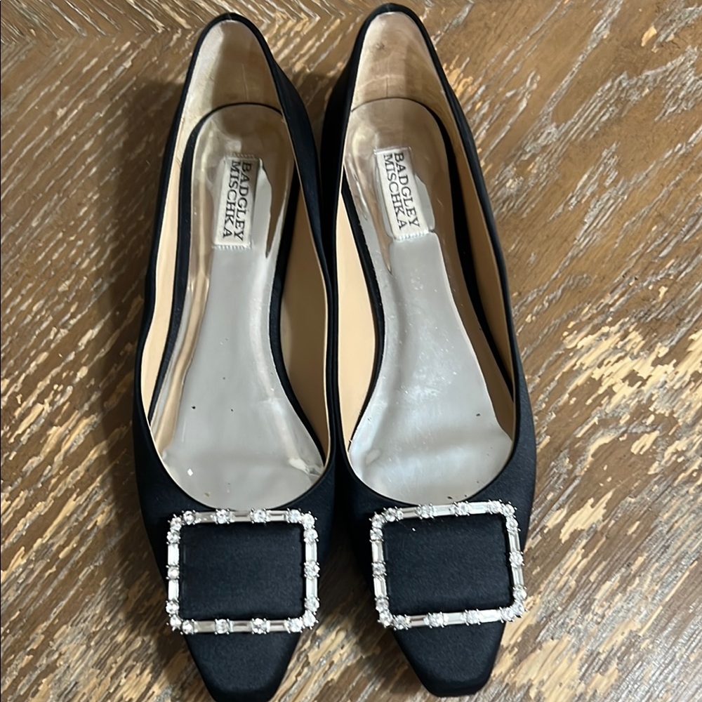 Badgley Mischka Women's Black shoes with Embellished Buckle